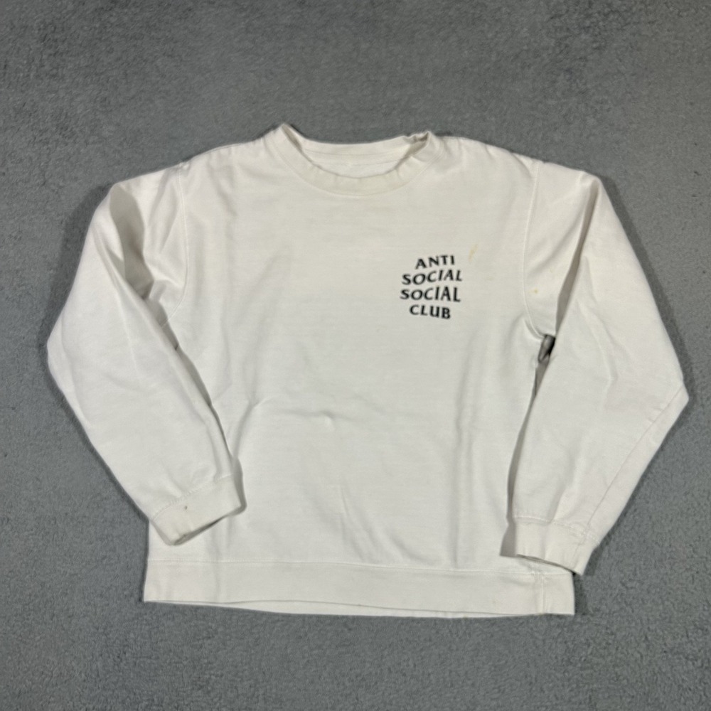 Anti Social Social Club White Crewneck Sweatshirt Women Size Small #3716